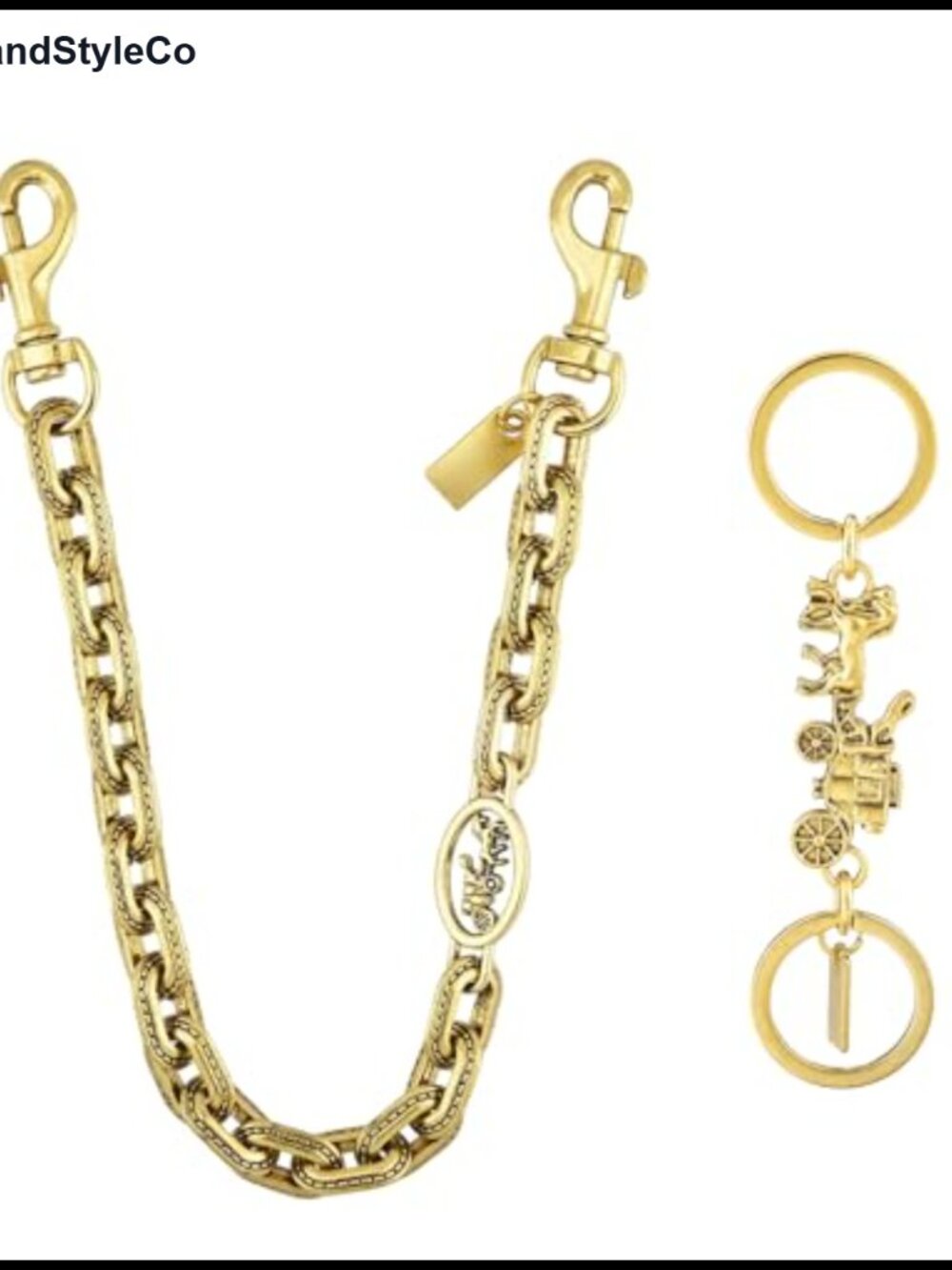 Metal Carriage Bag Chain Keyring Purse Charm Handbag Accessory